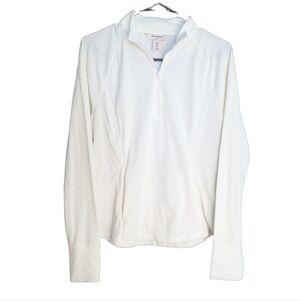 Tommy Bahama Women Golf Active White Textured Quarter Zip Pullover  Size Large